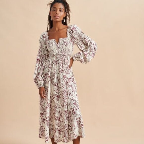 La Ligne Silk Burgundy Bettina Dress - Picture 2 of 4